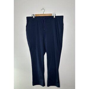 Yogalicious Lux Joggers Women Navy Blue Drawstring Pockets Elastic Waist Size 1X